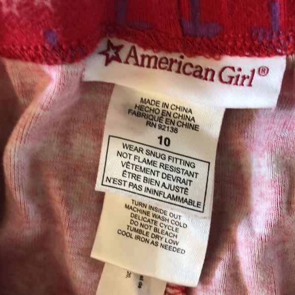 Girls size 10 American Girl “Peace Love Joy” pajamas - Picture 5 of 5